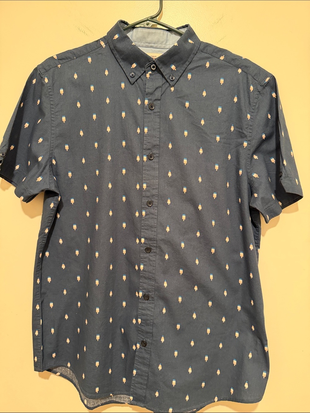 Ben Sherman Navy Short-Sleeve Button-Down Shirt with Popsicle Print